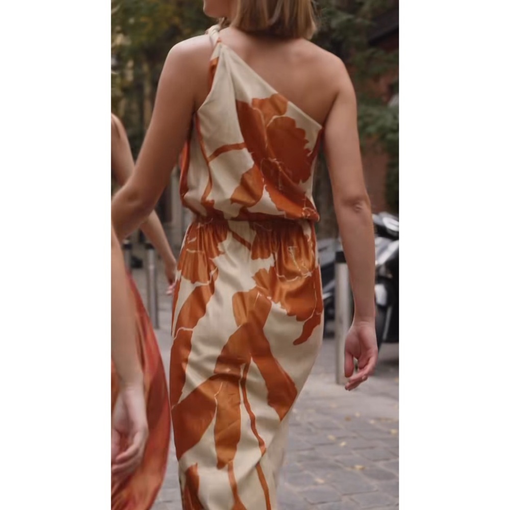 New Padova Colombia Vestido Ariza Natural Floral Midi Dress Large - Picture 3 of 13